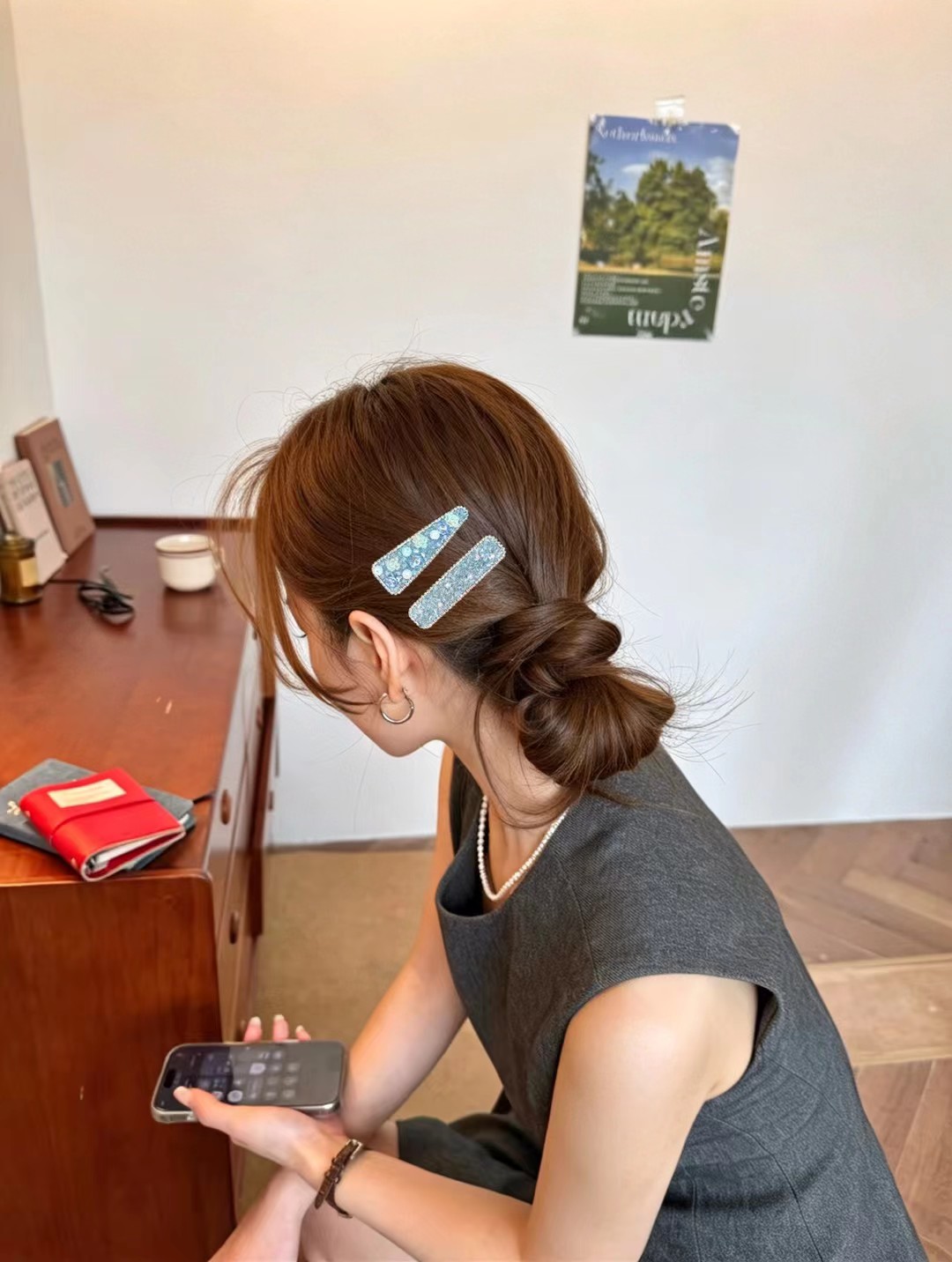 比奈鹿深海玫瑰边夹六件套发夹女发饰