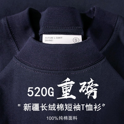 520g重磅纯棉短袖t恤男纯色宽松