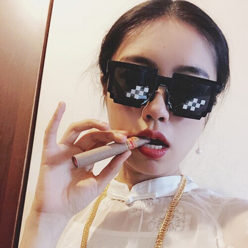 芮视马赛克像素搞笑墨镜