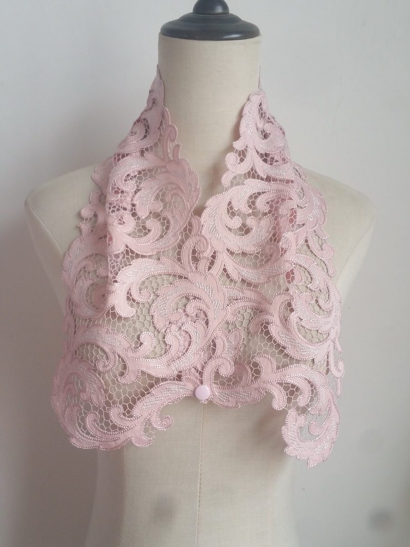 重工精致刺绣拼布披肩时尚粉色银线古风龙骨花边气质装饰假领子女,服饰配件/皮带/帽子/围巾,假领,淘宝优惠券,粉丝福利购,淘宝优惠卷