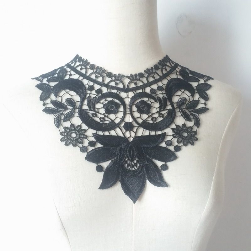 时尚蕾丝钩花前领百搭圆领衣领镂空花朵项链假领子女活动装饰领