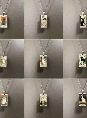 不锈钢字母项链古着配饰女彩印