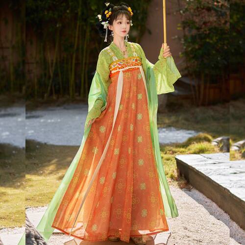 长安花唐制齐胸八破裙显瘦汉服