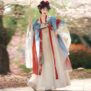 新款【白玉雪】原创汉服女重工刺绣南北朝仙气大袖衫齐胸裙春夏款