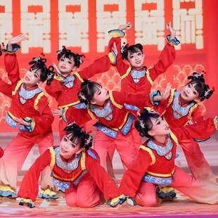元旦儿童泥娃闹春韵舞蹈服少儿群舞喜庆民族舞萌娃福娃闹春演出服