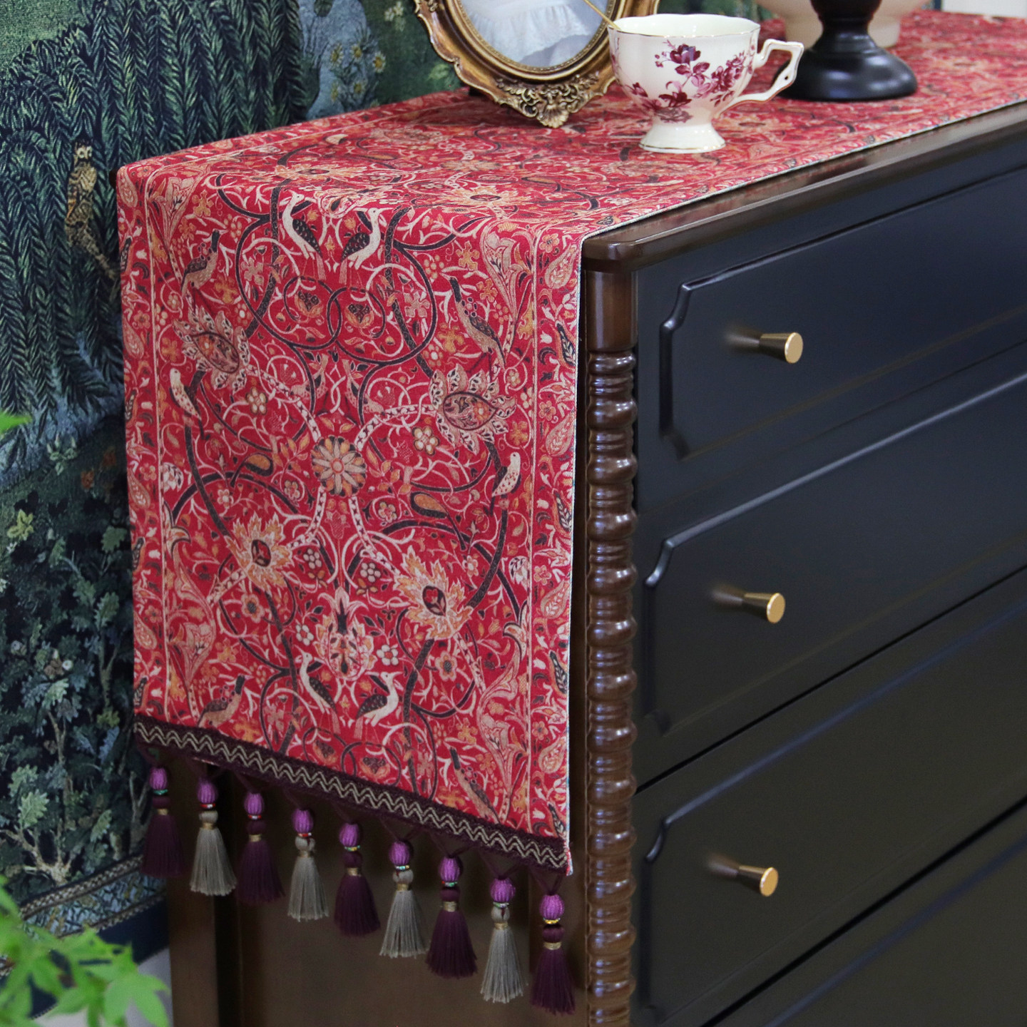 美式复古欧式高级感长条桌旗