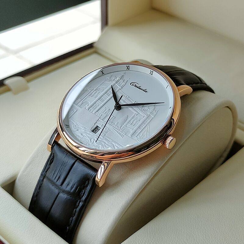 卡罗莱全自动机械表男士手表男表超薄皮带防水正品牌休闲腕表十大