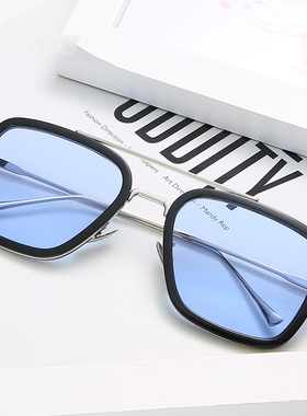 钢铁侠太阳眼镜蜘蛛侠唐尼同款太阳镜男潮蓝色紫色墨镜女伊迪斯