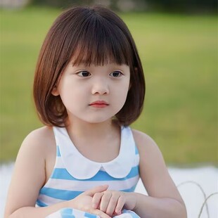 儿童假发洋气Bobo头套韩版公主齐刘海短发女童拍照摄影假发套