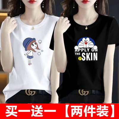 短袖韩版适中印花T恤女