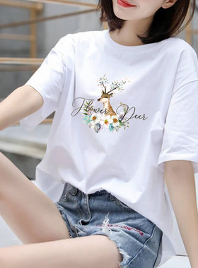 短袖韩版适中印花女装