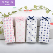 平角清纯棉质面料高腰性感少女生收腹无痕内裤 4条装 蝶安芬女内裤