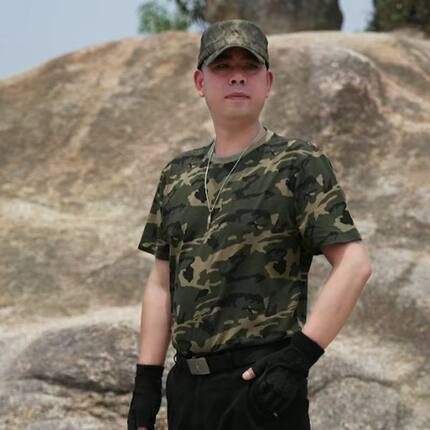 回望军旅迷彩短袖汗衫棉老兵纪念T恤衣圆领短袖八一聚会定制t恤