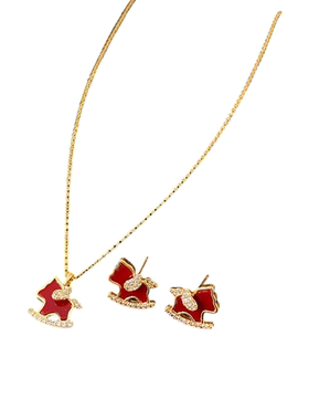 轻奢小众电镀锆石小马吊坠耳钉 12990