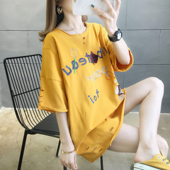 2021 summer new cotton loose large embroidery worn round neck short sleeve T-shirt for women