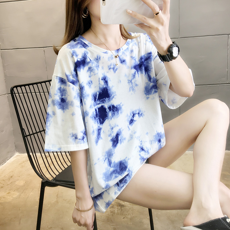 New tie dyed short sleeve T-shirt for women