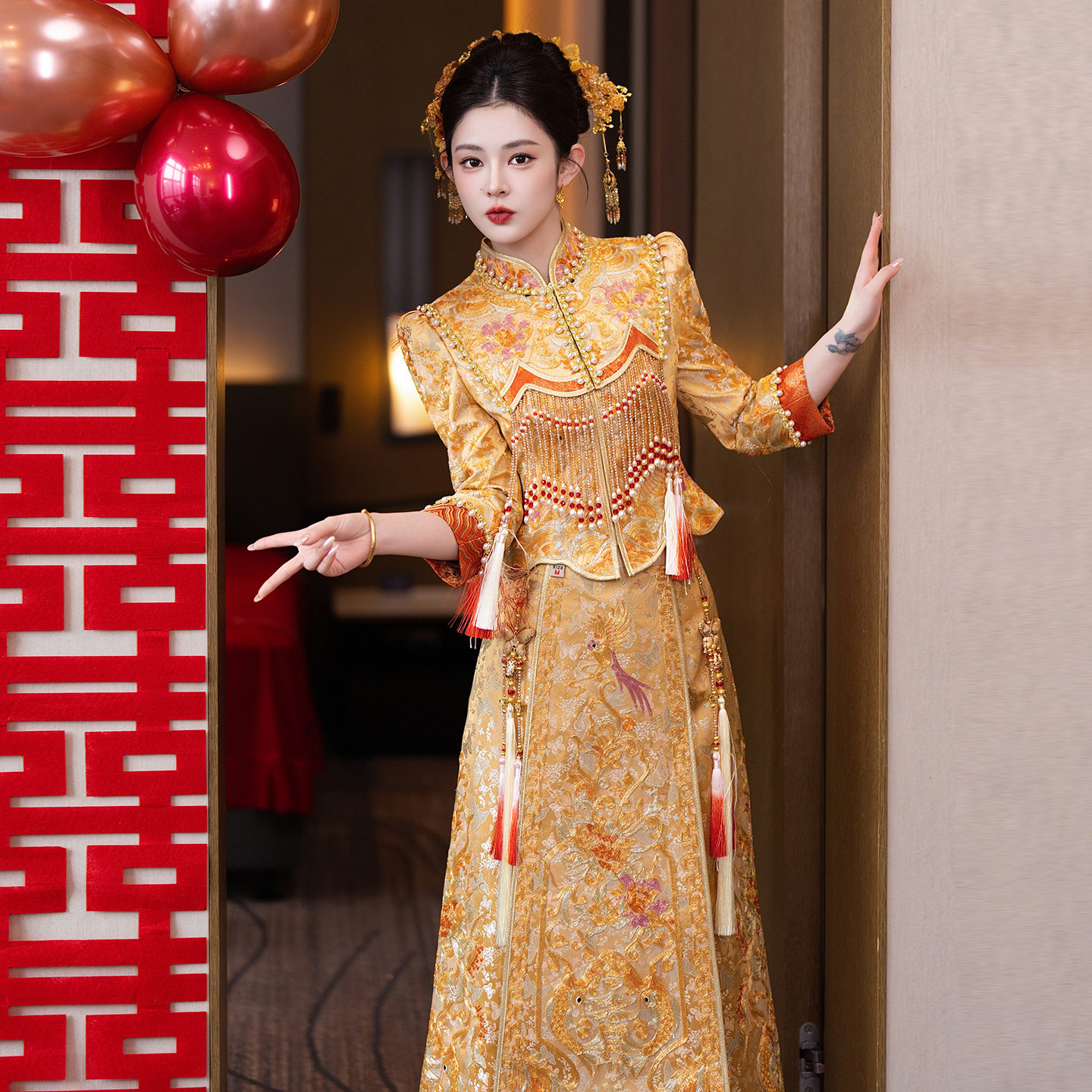 新中式高端龙凤褂2026新款秀禾服新娘结婚褂皇中式婚纱出阁敬酒服