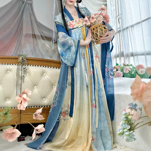 原创唐制齐胸破裙汉服女2026新款夏季刺绣套装超仙气日常唐风古装