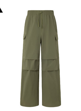 阿迪达斯三叶草男裤2025新款运动休闲工装伞裤宽松梭织长裤KB9151