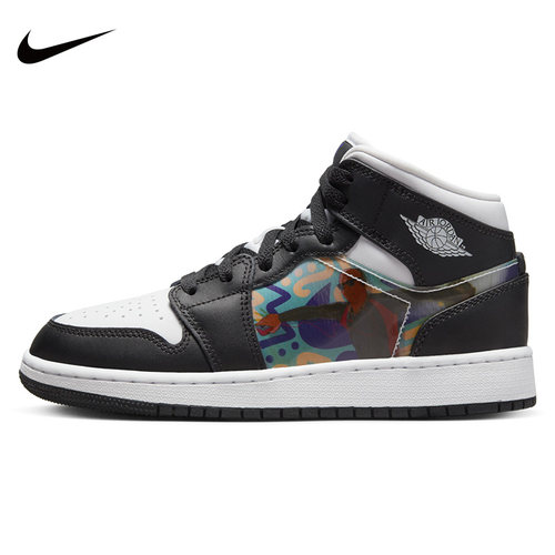 Nike耐克童鞋新款Air Jordan 1 Mid GS女子时尚运动篮球鞋DR9495