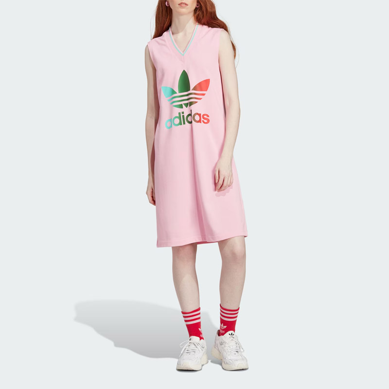阿迪达斯三叶草连衣长裙