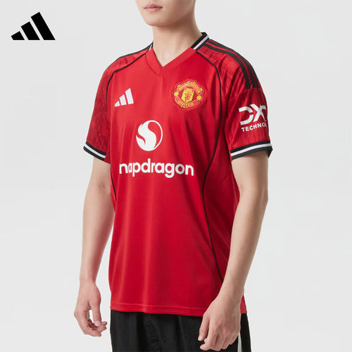 Adidas阿迪达斯25/26曼联球迷版主场短袖足球服运动T恤球衣JI7428