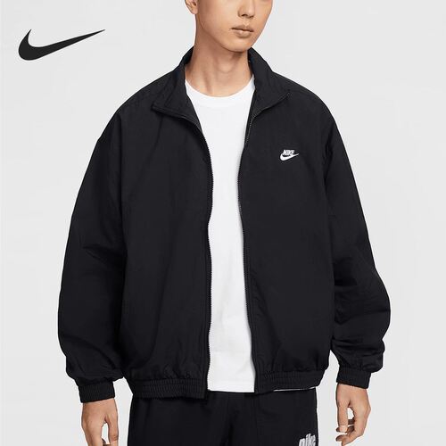 Nike耐克男子宽松运动外套时尚百搭休闲上衣立领夹克HQ6110-010