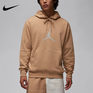 NIKE耐克连帽卫衣男JORDAN上衣加绒宽松连帽运动休闲套头衫FD7466