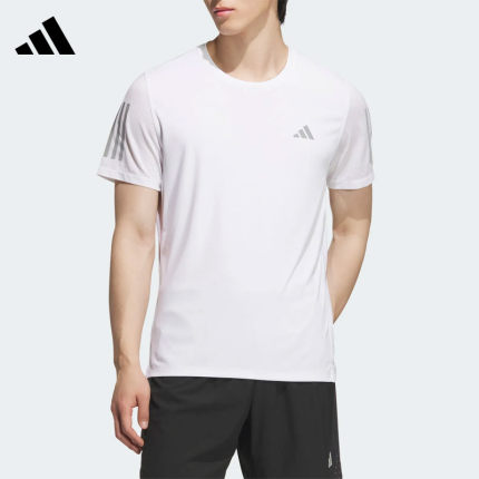 Adidas阿迪达斯男子运动训练跑步圆领T恤上衣透气快干短袖JY6981