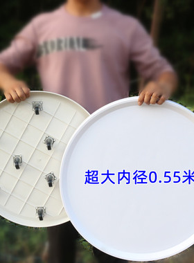 移动花盆托盘底座带轮万向轮花盘滚轮滑轮红白色塑料圆形隐藏轮子