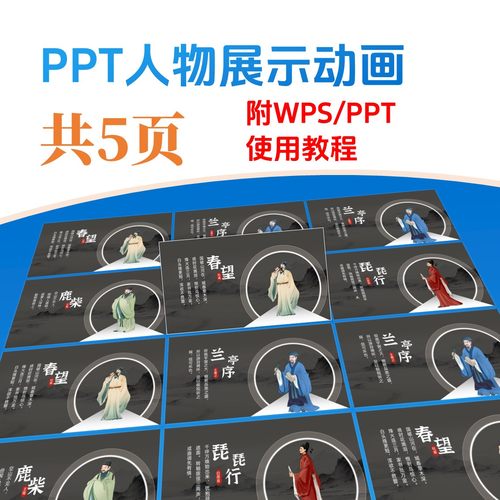 PPT人物由远及近依次展现动画模板【附WPS/PowerPoint使用教程】