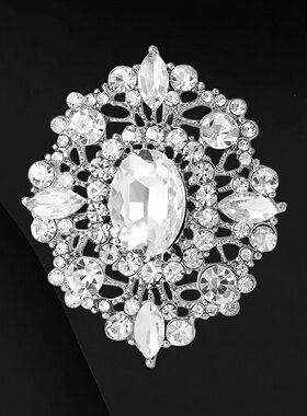 欧美宫廷复古胸针高档女奢华水晶徽章潮个性气质别针大衣胸花配饰