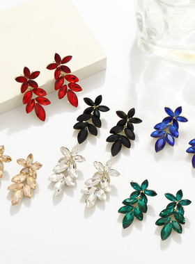 跨境超闪镶钻高级感耳环生日舞会派对气质时尚耳饰品小众设计耳坠