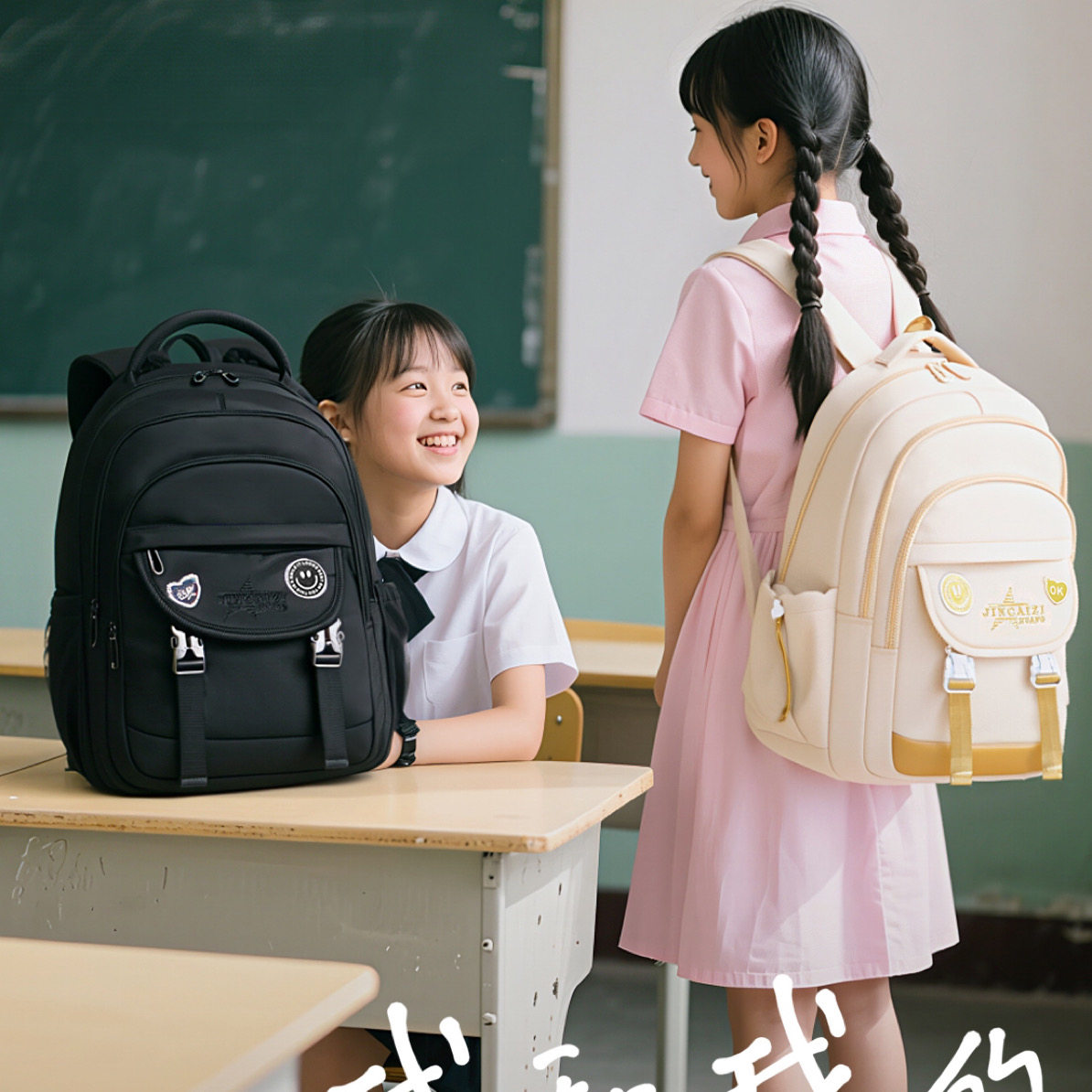 金才子书包初高中大学生大容量出行百搭耐磨双肩包-9629