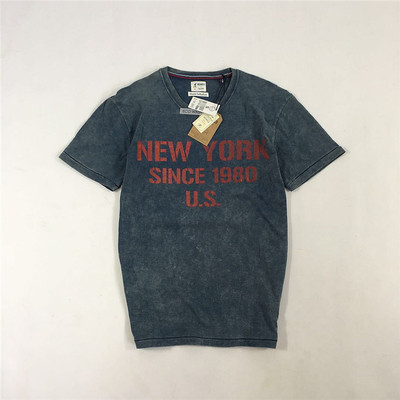 浙江 宁波小武出品 石墨洗做旧风 夏季圆领短袖