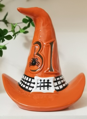 Bluesky布鲁瓷出口单陶瓷摆件烛台女巫帽仓鼠窝圣诞万圣节日氛围