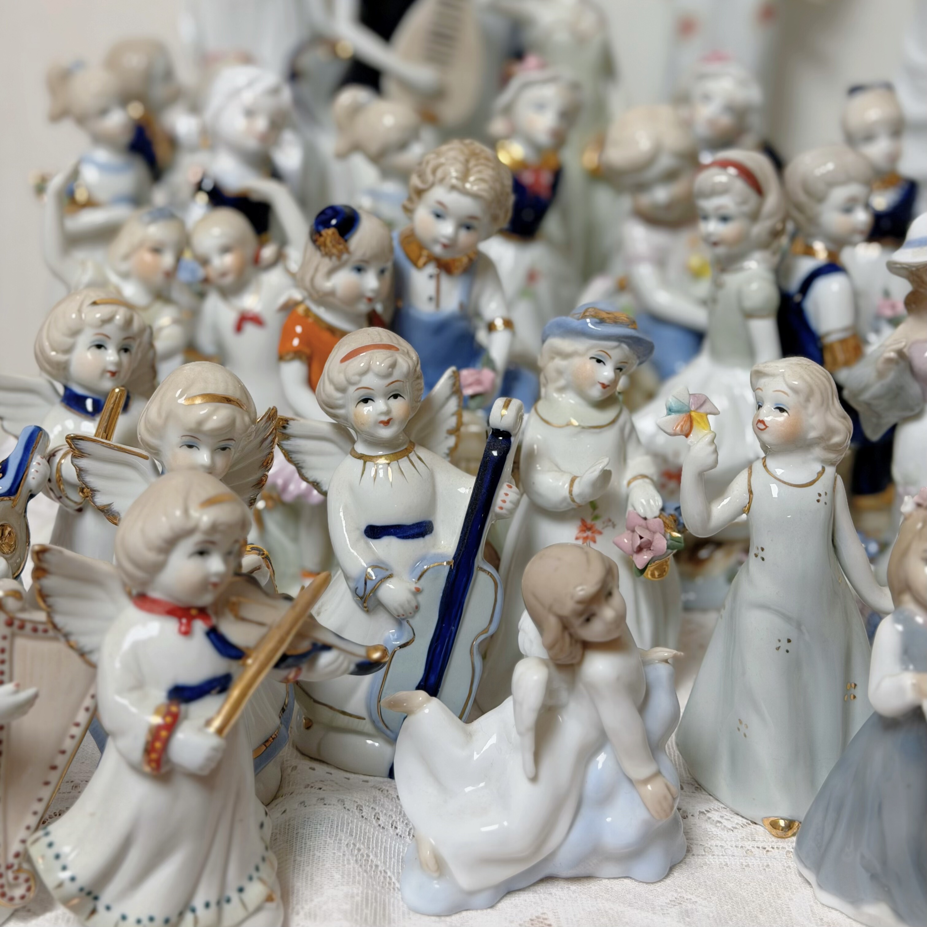 出口老货手作瓷偶母女摆件创意礼品样板房收藏摆件情侣西洋瓷娃娃