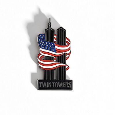 911纪念金属车标 WE WILL NEVER FORGET双子塔 汽车改装车身贴标