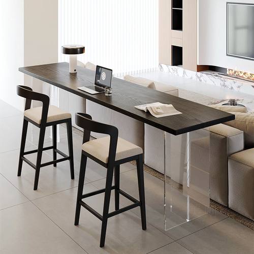 亚克力实木黑色吧台桌厂家直销