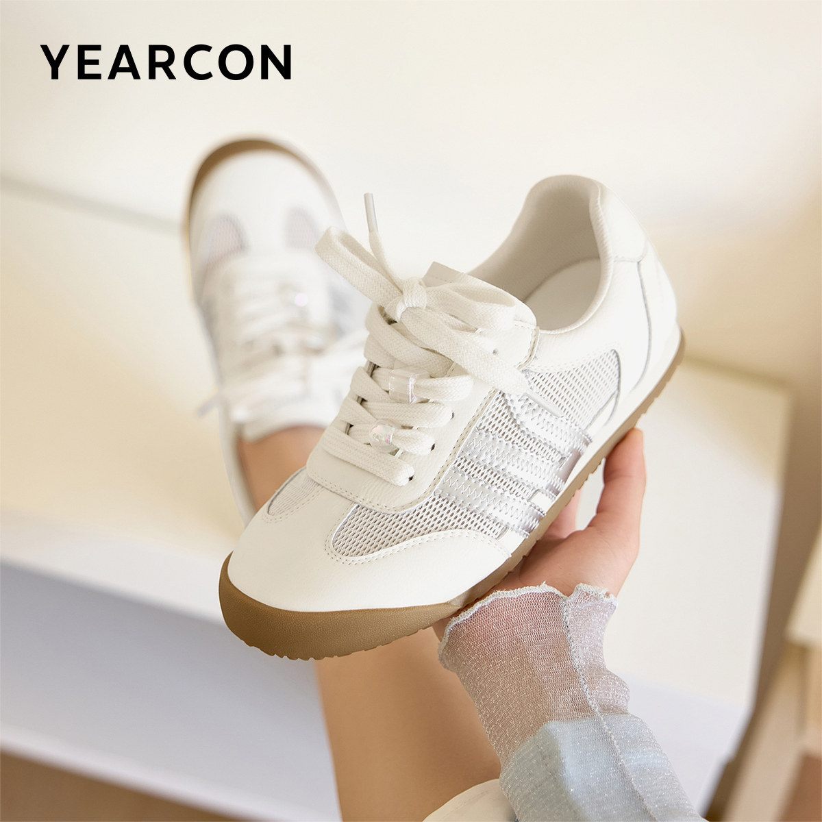 意尔康女鞋2026春季运动休闲透气巨好看单鞋复古德训鞋薄底小白鞋,女鞋,时尚休闲鞋,淘宝优惠券,粉丝福利购,淘宝优惠卷