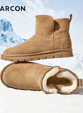 意尔康男鞋冬季男士加绒加厚雪地靴保暖棉鞋男款高帮靴子户外防寒