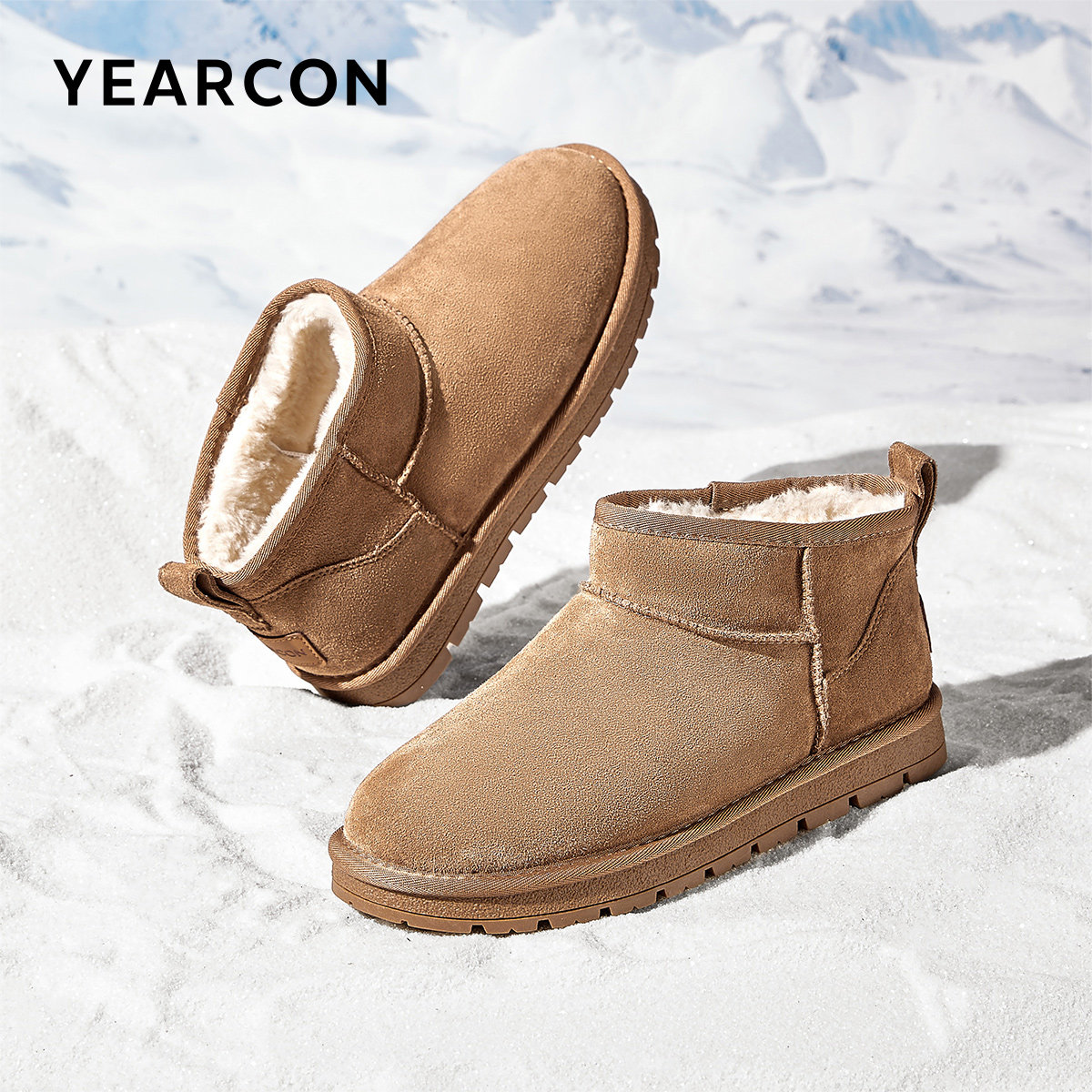 意尔康男鞋冬季男士雪地靴加绒加厚保暖棉鞋男款户外防寒休闲靴子