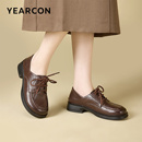 2025秋季 通勤工作鞋 真皮单鞋 深口乐福鞋 英伦风小皮鞋 意尔康女鞋