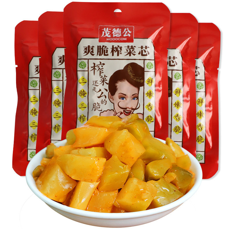 茂德公清爽榨菜芯鲜脆菜芯80g袋酱菜泡菜下饭菜咸菜小菜早餐配粥