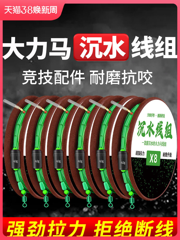 进口台钓线组大力马全套装主线成品绑好鲫鱼大马力竞技子线pe线组