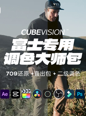 Fuji富士LUT灰片还原预设插件flog2、FLog2C人像滤镜电影胶片调色