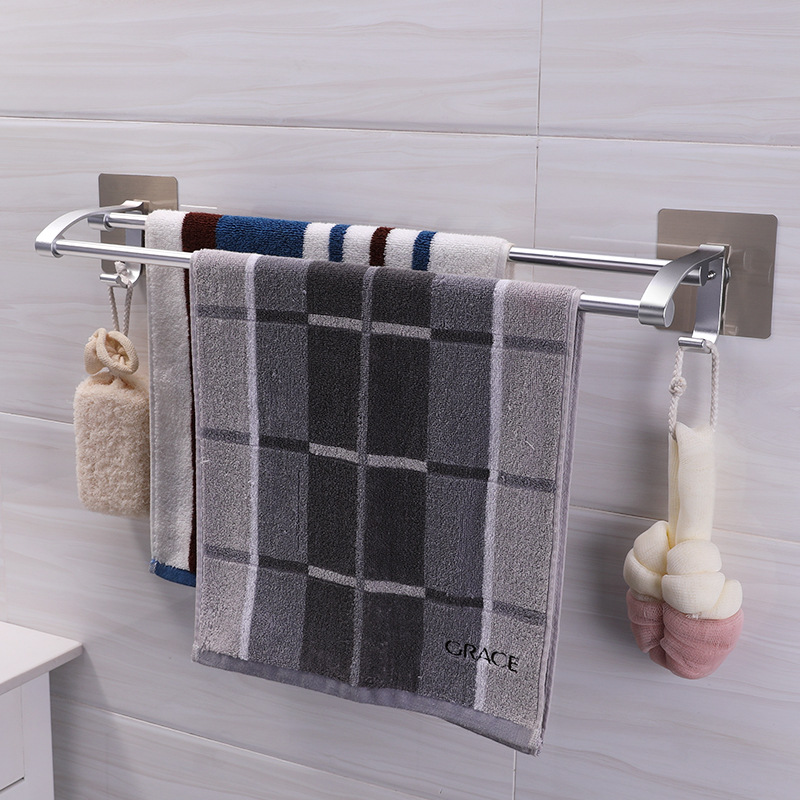 太空铝毛巾架双庆免打孔