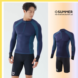 新品男士半拉链潜水服套装冲浪衣长袖游泳裤紧身速干大码泳衣桨板