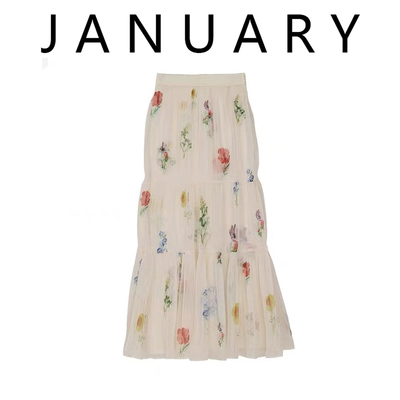 法式甜美碎花A字裙设计感