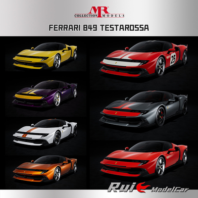 预1:18 MR 法拉利Ferrari 849 Testarossa赛道版车模收藏
